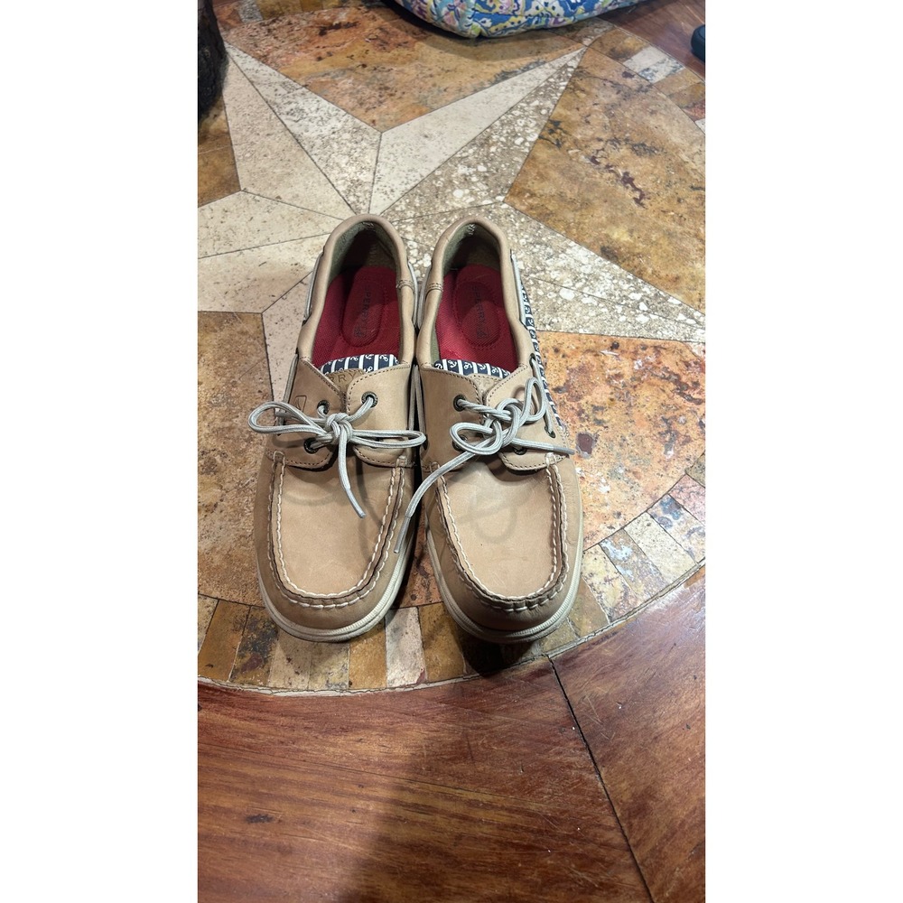 Sperry Top-Sider Angelfish Tan Leather Anchor Boat Shoes 8.5M 9778994